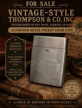 Vintage-style Thompson & Co. Inc. Aluminum Metal Pocket Case